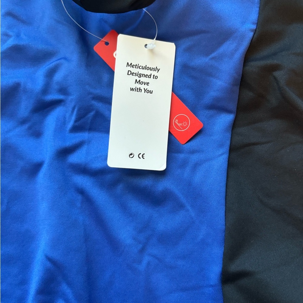 NWT BALEAF Racerback Athletic One-Piece Swimsuit Blue & Black Size XL - Picture 10 of 12